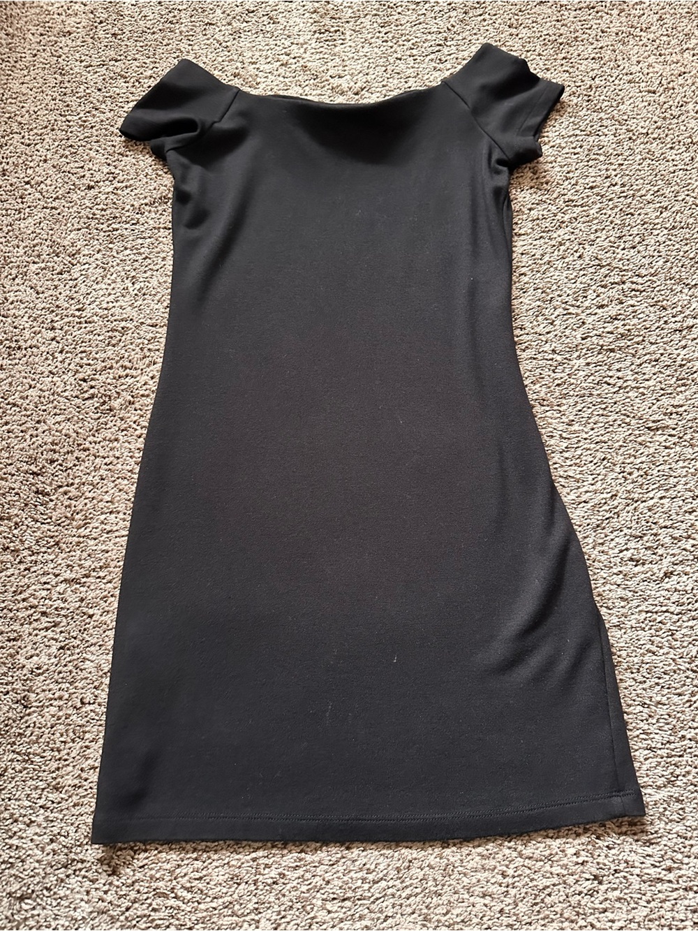 Mango Black Off-Shoulder Mini Dress